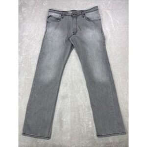 Levi's 514 Slim Straight Jeans Gray Denim Button Zip Back Pocket Mens 34X32